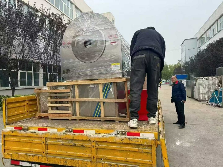 許昌智工500斤花生果電磁炒貨機發(fā)貨安徽